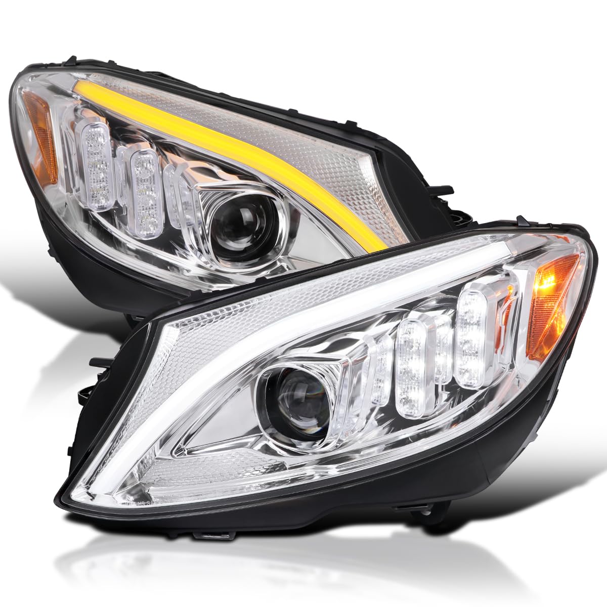 Amazon.com: SPEC-D TUNING Chrome Projector Headlights w/Switchback